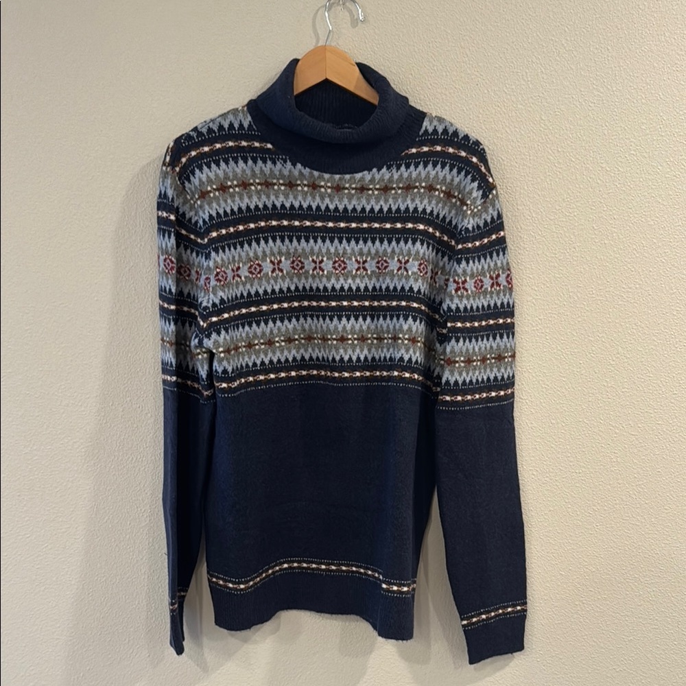 Mango Multicolor Patterned Turtleneck Sweater